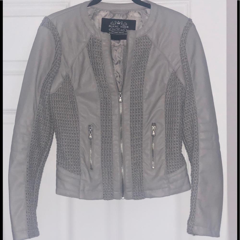 Blanc Noir Grey Moto jacket